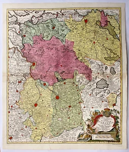 BRABANT NETHERLANDS 1761 TOBIAS CONRAD LOTTER LARGE ANTIQUE MAP 18TH CENTURY - Picture 1 of 13
