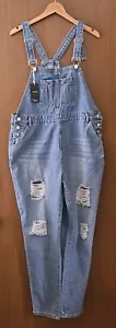 NWT Chartou Women's Size Large Denim Jean Overalls - Picture 1 of 24