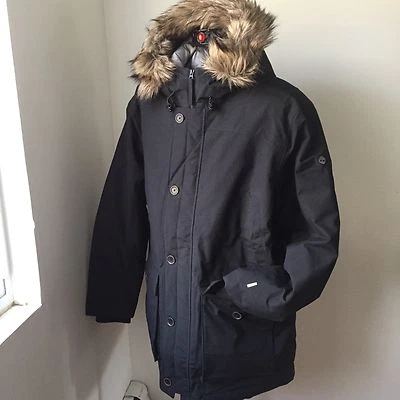 Parka Timberland HyVent ABAJO para hombre con ribete de piel sintética nueva con etiquetas talla XL Foto 1 de 4