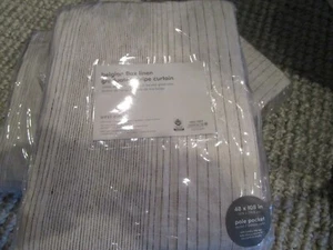 2 West Elm European Linen Graduated Stripe drapes Curtains 48 108 flax espresso - Picture 1 of 2