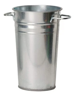 Steel Metal vase, 10.5" D x 18" H, Galvanized Silver - Picture 1 of 1