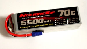 RoaringTop LiPo Battery Pack 70C 5500mAh 5S 18.5V with EC5 Plugs - Picture 1 of 1