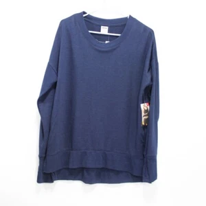 Maglione pullover Avia donna blu girocollo spacco laterale manica lunga S/CH (4-6) nuovo con etichette - Foto 1 di 6