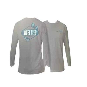 NWT MEN'S Reel Life Men's Sun Defender Lightweight Long Sleeve UV Tee FISHING L - Picture 1 of 1