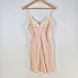 Silksilky womens slip chemise nightie dress size M nude pink satin silk 110352 - Picture 1 of 8