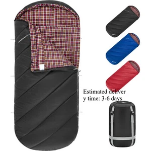 XXL Adult Sleeping Bag 3-4 Seasons Large Flannel Lined Single Warmth - Picture 1 of 6