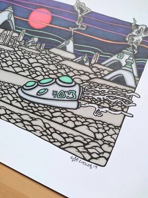 Da Landing (2019) Ilustração profissional original por Cujo Cussler. - Imagem 1 de 4