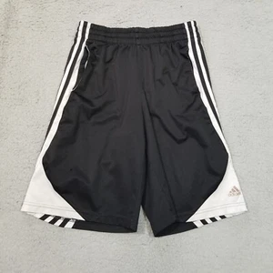 Adidas Shorts Boys Medium Black White Basketball Pockets Athletic Sports - Picture 1 of 17