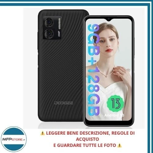 Smartphone Doogee N50S 9GB RAM 128GB 6.52" Nero Dual SIM Android - SIGILLATO - Immagine 1 di 4