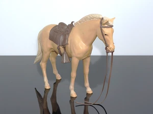 MARX JOHNNY BEST OF THE WEST 1061B PANCHO TAN HORSE MOUNT COMPLETE W ACCESSORIES - Picture 1 of 7