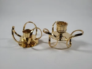 Juego de 2 candelabros suecos enchapados en oro de 24 k Argos Mantorp - Imagen 1 de 5