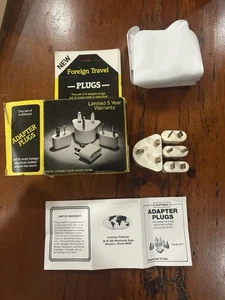 Juego de 4 enchufes adaptadores de viaje Hoffman Worldwide vintage con bolsa original 1986 - Imagen 1 de 8