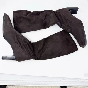 Zara Square Toe Wildlederimitat Stretch Stiefel Damen braun Gr. 39 gebraucht - Bild 1 von 4