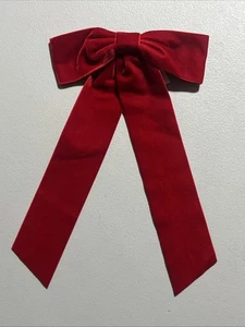 J Crew Velvet Bow Hair Clip Red OS Classic Formal Elegant Holiday Barrette - Picture 1 of 6