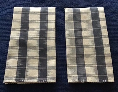 Ballard Designs Natalya Ikat Stripe Standard Indigo Pillow Sham 20”x26” Set of 2 - Image 1 of 4
