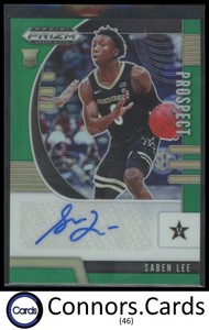 Saben Lee  Auto 2020 Panini Prizm Draft Picks Collegiate #PA-SA Green Rookie