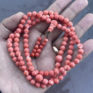 Genuine Undyed Momo Coral Tibetan Buddhist Buddhism Bead Rosary Mala 📿 Necklace - Picture 1 of 1