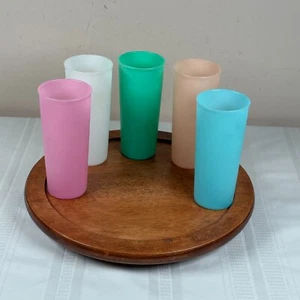 Lot of 5 Vintage Tupperware #107 Pastel Tumblers 6½" Drinking Glasses 12 Oz - Picture 1 of 7