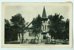 POSTAL DE COLECCIÓN DE LA IGLESIA CONGREGACIONAL MAYVILLE ND 1908 081021 Q - Imagen 1 de 2