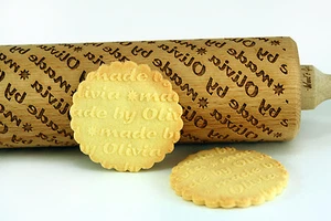 Personalised rolling pin, made by pattern engraved rolling pin BIG - Picture 1 of 4
