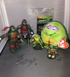 Teenage Mutant Ninja Turtles 14-pc Set Ty Beanie Ballz Donatello Adhesive Patch