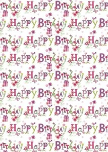 Papel de envoltura floral vintage 1 hoja y etiqueta de regalo a juego - Imagen 1 de 2