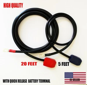 PAKA TOOLS Battery Relocation Kit, 2 AWG Cable, Top Post 20 FT RED 5 FT BLACK - Foto 1 di 1