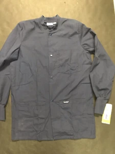 Chaqueta Médica Landau Para Hombre Calentamiento Frontal A Presión AZUL MARINO Talla Pequeña - 7551 NUEVA - Imagen 1 de 8