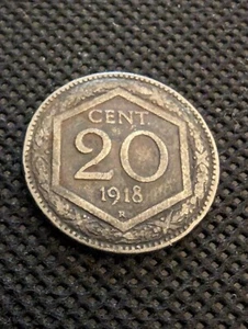 1918 R ITALY 20 CENT ITALIAN COIN  VERY FINE CONDITION - Y#46 - Picture 1 of 3