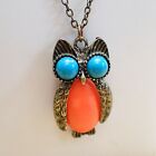 Owl Pendant Necklace - Vintage Costume Jewellery - Stumni