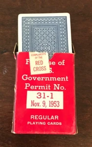 Vintage Gift of The American Red Cross Playing Cards Permit No 31-1 Nov 9, 1953 - Picture 1 of 16