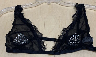 Sujetador Dem Frederick's of Hollywood Seducción Nylon Sin Alambres Negro Talla a elegir Foto 1 de 3