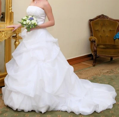 SINCERITY BRIDAL/JUSTIN ALEXANDER $3,670 Wedding Gown Dress White IT40 EU36 US6 - Image 1 of 4