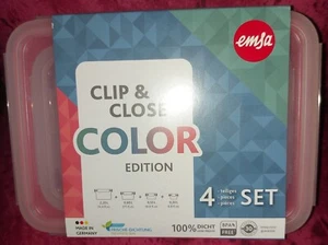 Emsa Clip And Close Edition NEU, 4 Dosen u. Deckel Frischhaltedosen Aufbewahren - Bild 1 von 6