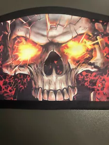 Adult Large Washable fiery Skull Face Mask - Picture 1 of 2