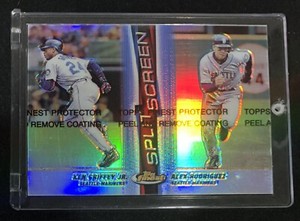 KEN GRIFFEY JR. / ALEX RODRIGUEZ 1999 Topps Finest SPLIT SCREEN DUAL REFRACTOR !