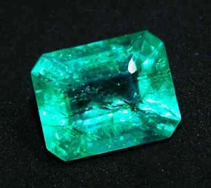 Piedra preciosa suelta rara corte esmeralda verde colombiana natural certificada EGL de 4,20 quilates - Imagen 1 de 5
