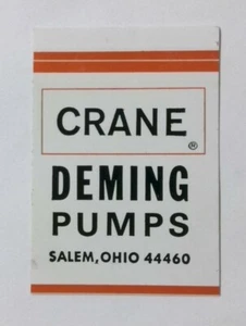 Vintage Kran Deming Pumpen Salem Ohio Kohlebergbau Aufkleber Abziehbild - Bild 1 von 1