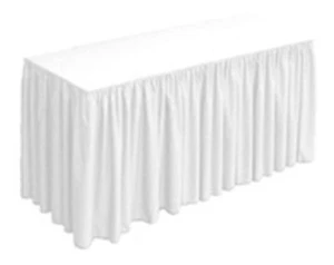 Chaqueta de DJ de mesa ajustada de 6' pies de largo para feria comercial Tektrum (blanca) - Imagen 1 de 3
