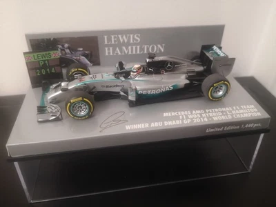 Hamilton 2014 Mercedes W05 World Champion 1/43 Minichamps Winner Abu Dhabi Gp F1 - Photo 1/4