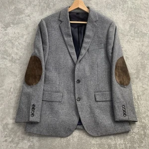 J Crew Ludlow Blazer Herren 38 S Grau Mond Ellenbogen Patches Sport Mantel Jacke Freizeit - Bild 1 von 12