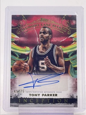TONY PARKER 2024-25 TOPPS INCEPTION MEMORY LANE MARKS VERMELHO AUTOMÁTICO /75 Q5686 - Imagem 1 de 2