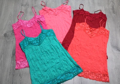 Camiseta sin mangas camisola de encaje ancho con correa de espagueti ajustable para mujer adolescente - ELECCIÓN Foto 1 de 2