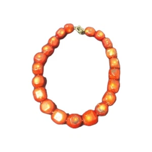 Vintage Natural Red Coral Sterling Silver Necklace - Picture 1 of 7
