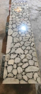 White Agate, Coffee Table Slab, Handmade, Gemstone Inlay, Luxury Home Décor - Image 1 of 4