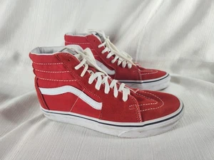 Vans Off The Wall Sk8 Hi Top rote Wildleder Turnschuhe Herren 6,5 Damen 8 ST29 - Bild 1 von 19