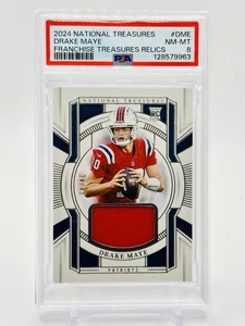 Drake Maye RC /49 Franchise Treasure Rookie Patch 2024 National Treasures PSA 8 - Bild 1 von 2