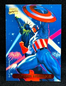 1994 Fleer Marvel Masterpieces - CAPTAIN AMERICA #18 Marvel Comics Trading Card - Foto 1 di 2