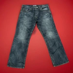 Pantalones de mezclilla plateados para hombre Gordie azul 40x32 rectos relajados con bigotes nuevos sin etiquetas - Imagen 1 de 11