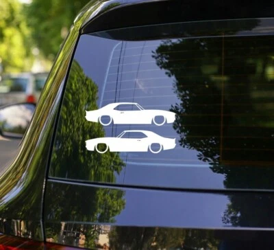 2x Lowered Car Silhouette Decal Stickers for 1968 Chevrolet Camaro - Image 1 of 3